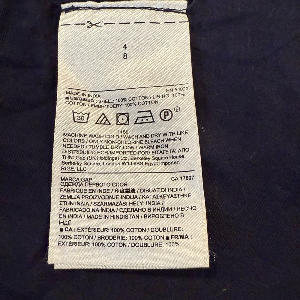 GAP Navy Blue Eyelet Sleeveless Fit & Flare Dress/size 4 - Picture 9 of 9